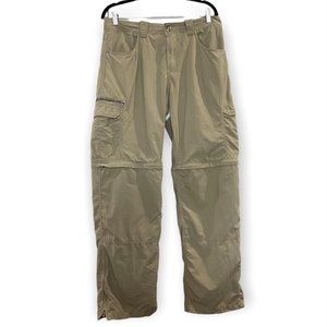 Merrell Mens Optiwick Cargo Khaki Convertible Pants Shorts 34 Reg